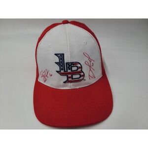 Louisville Bats American Flag Logo Autographed Signed Adjustable Hat Cap MiLB